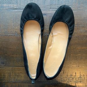 J.Crew Black Anya Suede Ballet Flats